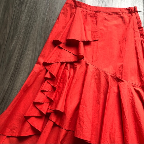 Joie Chesmu Ruffled Red Orange Skirt - Picture 3 of 8